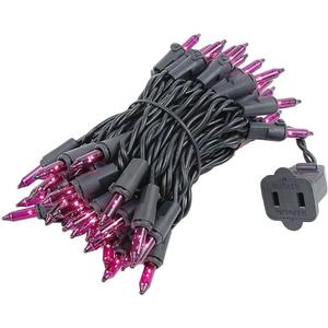 Novelty Lights 11 Feet 50 Bulbs Traditional Incandescent Mini Lights, Purple on Black Wire with 2.5" Spacing, Commercial Grade and UL Listed for Indoor/Outdoor Use, End-to-End Connectable