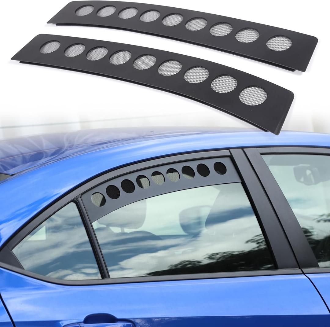 Cab Window Vent Screen Insert Compatible with Subaru WRX 2022 2023, 2nd Row Door WindowVents Screens, Aluminum Side Window Louvers Air Vent Cover Accessories 2PCS
