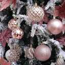 Christmas Balls Ornaments -36pcs Shatterproof Christmas Tree Decorations with Hanging Loop for Xmas Tree Wedding Holiday Party Home Decor,6 Styles in 3 Sizes(Rose Gold)