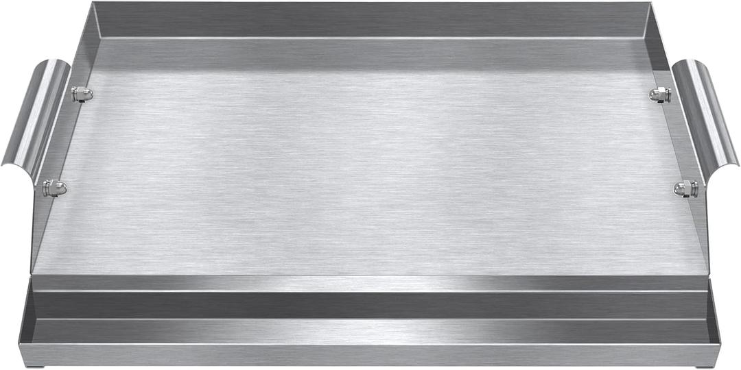 BBQSTAR Outdoor Stainless Steel Grill-top Griddle for Gas/Charcoal/Electric Grills (17X12-In) for 2 or 3 Burner Gas Grill Griddle, Grill Accessory for Camping/Tailgating
