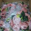 Hotop 12 Pcs Flower Balls Wedding Rose Centerpieces Silk Flower Kissing Balls Arrangement Artificial Hydrangea Florals Bouquet Faux Rose Floral Decoration (Dusty Pink, Pink, White)