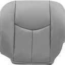 SecosAutoparts Driver Side Bottom Replacement Leather Seat Cover Gray# 922 Compatible with Chevy Silverado Sierra Tahoe Suburban Avalanche Yukon Yukon XL 2003 2004 2005 2006