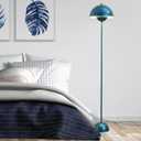 COSYLUX Modern Floor Lamp for Living Room, Industrial Tall Standing Lamp for Bedroom, Metal Shade Reflecting Light Reading Floor Lamp for Office, Nursery Room, Corner(Pearl Gentian Blue)