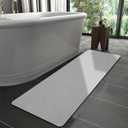 Diatomaceous earth bath mat Rubber Non Slip Super Absorbent Bath Mat Quick Dry Bathroom Rugs Thin Bathroom Floor Mats Fit Under Door- Shower Rug for in Front of Bathtub ShowerGray, 15.7"*47.2" (Grey)