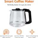 Amazon Basics Programmable 12 Cup Drip Coffee Maker with Glass Coffee Pot (1.9 Qt), Auto Shut-off, Touch Screen, Auto Pause, Removable Filter Basket, Black & Silver