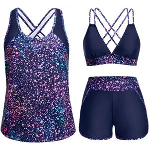 Daci Women 3 Piece Tankini Swimsuits - Tummy Control Tank Top with Bra Modest Bathing Suit with Pockets Boyshorts Bottom 2026
