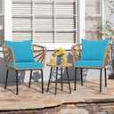 Outdoor Cushions for Patio Furniture, Waterproof Outdoor Chair Cushion w/Fade-Resistant, Removable & Machine-Washable Cover, 22x22 Inch, Deep Seat Sofa/Couch Pad Replacement – Set of 2, Teal, 22 x 22 | 2P