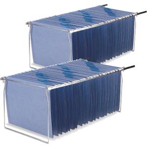 Officemate Hanging File Frame, Letter Size, Adjustable 14 to 18-Inches, 2 Count (Pack of 1),Silver, 91990