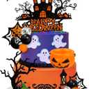 Halloween Cake Toppers Pumpkin Ghost Skull Head Spider Castle Cake Decorations for Trick-or-Treat Halloween Supplies