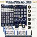 2026 World Soccer Cup Schedule & Match Fabric Wall Chart Set 2 Large Cloth Posters with Marker & National Flag Stickers for wonderful Soccer Fans Gift Soccer Game Night Decorations (75x130cm)