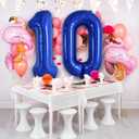 4 x TONIFUL 40 Inch Number 10 Balloon Laser Dark Blue Digital 10 Balloon Giant Foil 10 Navy Blue Balloons for 10th Birthday Party Engagement 10th Anniversary Celebration Graduations Decorations Supplies