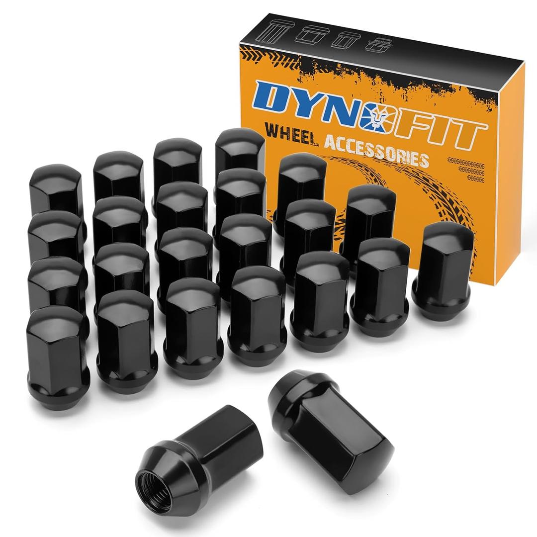 dynofit 24pcs 14x1.5 Stock Lug Nuts 1.75 inch(45mm) Height 7/8" Hex(22mm), M14-1.5 One-Piece Design Factory Wheel Lugnuts Compatible with Chevy Silverado & Tahoe GMC Sierra 1500 Buick Dodge Cadillac