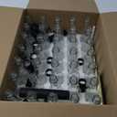 Encheng 5oz Clear Woozy Bottles with Shrink Capsules,Small Wine Bottle With Shirnk Bands Glass Hot Sauce Bottles,Empty Small Beverage/Canning Bottls With Black Caps Case of 35