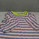 Dokotoo Tops for Women Striped 2025 Fashion T Shirts for Women Color Block Crewneck Design Loose Basic Tee Size L