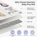 NOONKTY 79x71 Extra Large Baby Play Mat for Floor, Foldable Foam Playmat for Babies 0-12 Months & Kids, Non-Toxic Waterproof Baby Mat for Floor, Thick Playpen Mat for Tummy Time Crawling, Big Lions