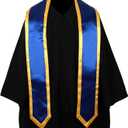 Newrara Deluxe Unisex Adult Plain Graduation Honor Stole Sash Classic End with Trim 72" Long