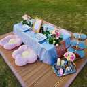 QueenDream Sequin Tablecloth 60"x102" Sparkly Party Table Cloths Sequin Table Cloth Overlay for Wedding Birthday Baby Shower Decoration Baby Blue