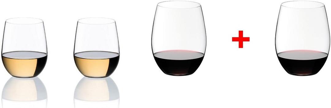 Riedel O Wine Tumbler Cabernet/Merlot and Viognier/Chardonnay, Clear, Set of 4-7414/50, 11 Ounces