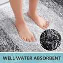 Arotive Microfiber Bathroom Rugs, Shaggy Soft and Absorbent Bath Rug, Non-Slip, Thick Plush Machine Washable Dry Bath Mats for Bathroom, Tub and Shower, 24x24, Black, Round