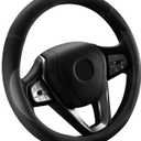HOTOR Car Steering Wheel Cover - Universal Car Accessory for Diverse Cars, Durable Leather Cover with Anti-Slip Lining, for Steering Wheel with a Diameter of 14.5"-15",Gray