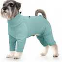 Recovery Suit for Small Medium Large Dogs, Adjustable Surgical Recovery Suit for Dogs Female Male, Zipper On 4 Leg Long Sleeve Dog Pajamas Onesie for Shedding Anti-Licking Wound Skin Disease, Size M
