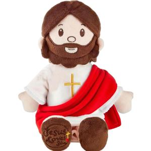 Jesus Plush Doll Jesus Plushie Stuffed Toy Christian Stuff Religious for Kids Christening Easter 13" (Red)