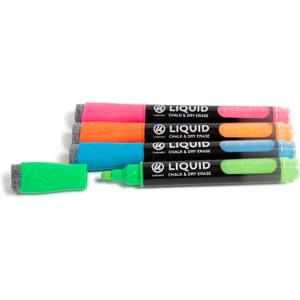 U Brands Liquid Chalk Markers For Blackboard, Chalk Board, and Dry Erase Boards, with Eraser, Assorted Bright Colors, Set of 4 (1 Count (Pack of 1))