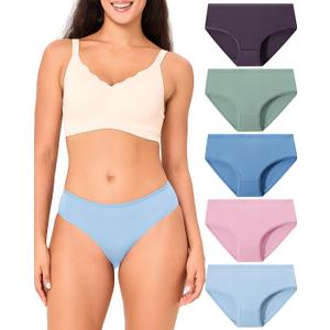 BAMBOO COOL Women's Underwear Briefs for Women Lightweight Ladies Panties Moisture-Wicking Stretchy Soft Breathable 5-pack (S)