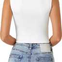 LYANER Women's Summer Crop Tops Square Neck Sleeveless Tank Top Sexy Cami Shirts White X-Large (White)