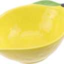 UPKOCH Ceramic Lemon Shape Dessert Bowl, Stylish Appetizer Platter for Snacks and Salads,Nuts, Yogurt Bowl, Microwave Safe, Ideal as Baby Feeding Bowl, Prep Meal, Side Dishes, 12.38.74.3CM
