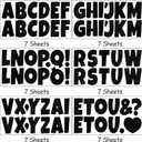 Bemeol 42 Sheets 504 Pieces Letter Stickers Bulletin Board Letters 2.5 Inch Self Adhesive Alphabet Sticker Letters for Poster Board Classroom Crafts Home Decor(Black)