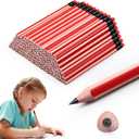 Seajan 96 Pcs 2b Jumbo Pencils, Big, Fat, Thick, Triangular Grip 7 Inch Large Pencils Refill with Eraser for Beginners Office Christmas Gifts(Red)