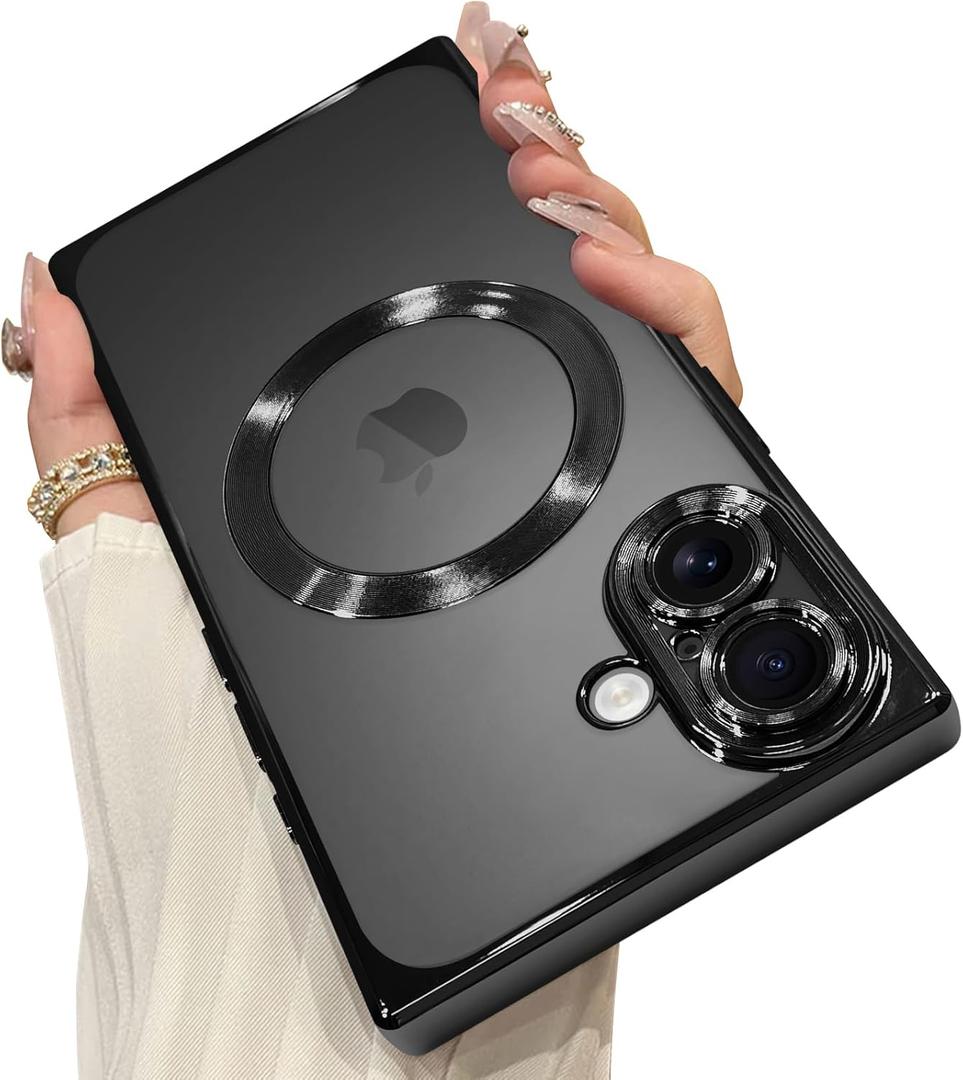 OOK Magnetic Case Made for iPhone 17 6.3 Inch [Compatible with MagSafe] Soft TPU Anti-Scratch Shockproof Protective Phone Cover Slim Clear Case for Women Men - Black