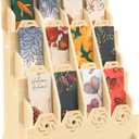 Bookmark Display Stand for Vendors  Wooden Bookmark Holder Display with Customizable Space, Mobile-Friendly Design  Versatile Holder for Craft Fairs, Vendor Booths, and Shops, 12 Pocket