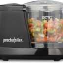 Proctor Silex Durable Electric Vegetable Chopper & Mini Food Processor for Chopping, Puree & Emulsify, 1.5 Cup, Black