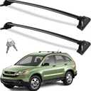 Lockable Roof Rack Cross Bars 220lbs Compatible with Honda CRV CR-V 2007 2008 2009 2010 2011 EX EX-L LX 2.4L L4, Heavy Duty Aluminum Roof Rails Crossbars Cargo Canoe Black Rooftop Carrier Luggage