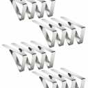 ELFFILLA 32 Pack Tablecloth Clips Heavy Duty, 2.95"x1.77" Stainless Steel Rust Proof Tablecloth Clips for 2" Thick Tables - Anti-Slip Pads Home Restaurant Picnic