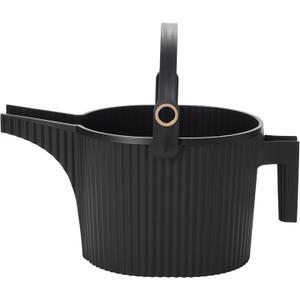 Hachiman Large Watering Can with Widened Spout | 5 L Plant Watering Can for Indoor and Outdoor Plants, Hands-Free Filling, 15" x7.2", Black