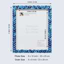 Handicrafts Home Blue Picture Frame Handmade Bone & Resin Inlay Photo Frame, Artic Collection 8x10 Picture Frames for Home Decor, Wall Decor, Boho Farmhouse Decor, Shelf Decor, Gallery Wall, Vintage Wall Art, Family Photo, Wedding Gift, Christmas Picture Frame, Desk & Bedroom Decor