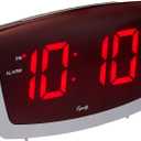 Equity 75906 LED Alarm Clock with High/Low Dimmer, 1.8", Red