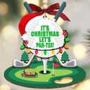 3 x HEXMOZ Golf Christmas Ornaments 2025 - Christmas Golf Gifts for Men - Golfing Gifts for Golfers, Players, Fans - Cool Sports Present Ideas, Holiday Tree Decorations - Wood Xmas Ornaments (Golf Let's Par Tee)