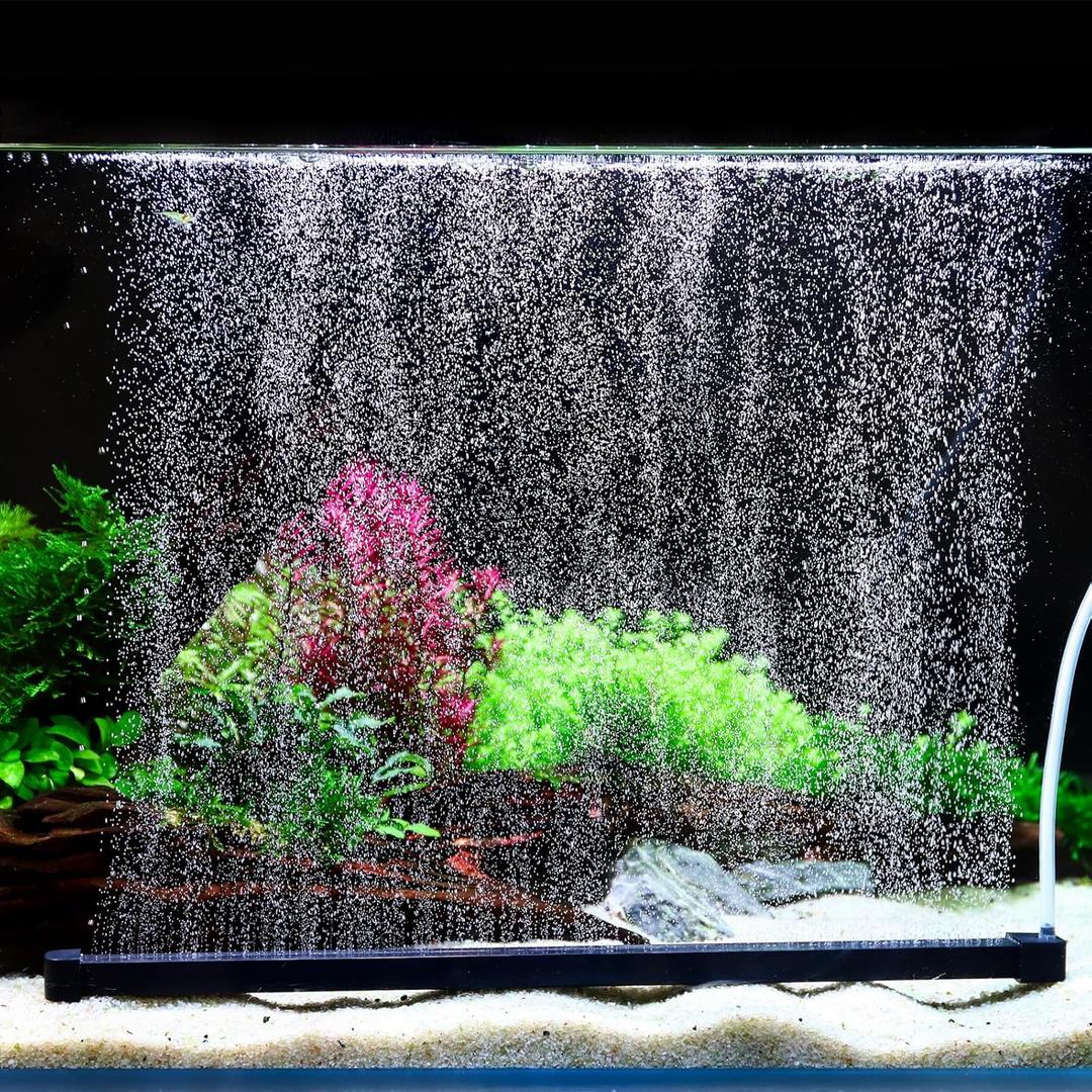 Hygger Weighted Nano Mist Bubble Wall Bar, 35.4" Self-Sinking ABS Air Stone Strip with Gentle Oxygen Diffuser for Freshwater & Marine Aquarium, Hydroponics