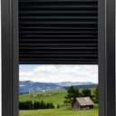 806621 RV Window Complete Window Kit, RV Thin Pleated Shade Replacement for RV Entry Doors, Compatible with Lippert RV Entry Doors, Black