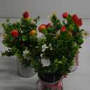 3 Pack Strawberry Mason Jar Table Centerpiece, Artificial Strawberry Home Centerpieces Fake Strawberry Daisy Plants with Faux Leaves for Summer Farmhouse Wedding Decor, Tiered Tray Tabletop Display