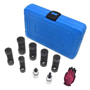 Yuesstloo Suspension Strut Socket Tool, Strut Nut Socket 16mm 18mm 19mm 21mm 22mm 24mm with 12 Point 1/2" Drive, Suspension Spreader Set 8pc Shock Absorber Tool