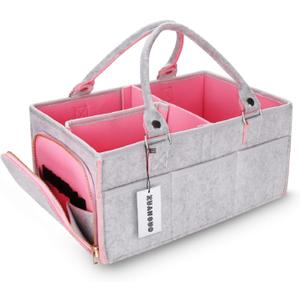 Baby Diaper Caddy Organizer for Girl Boy Large Nursery Storage Bin Basket Portable Holder Tote Bag for Changing Table and Car Baby Shower Gifts Newborn Essentials Baby Registry Must Haves Items