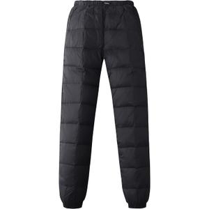 Gihuo Snow Pants Womens Winter Windproof Down Pants Warm Outdoor Ski Pants Padded Loose Ultralight Warm Trousers (Large, Black)