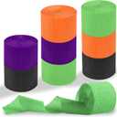 Halloween Crepe Paper Streamers 8 Rolls 656FT Party Decorations Supplies - Orange, Purple, Black, Green for Birthday, Baby Shower, Gender Reveal