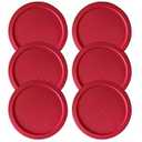 Replacement Lids fits Pyrex 4-Cup Glass Food Storage Container Bowls, 6-Inch Plastic Round Lids Covers for Pyrex 7201-PC, Airtight & Leakproof (6-Pack, Red)