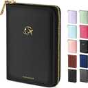 Forvencer Passport Holder Cover with Safe Zipper Closure, Premium Passport Wallet for Travel, Cute RFID Blocking Card Case, Waterproof Travel Accessories for Women, Black